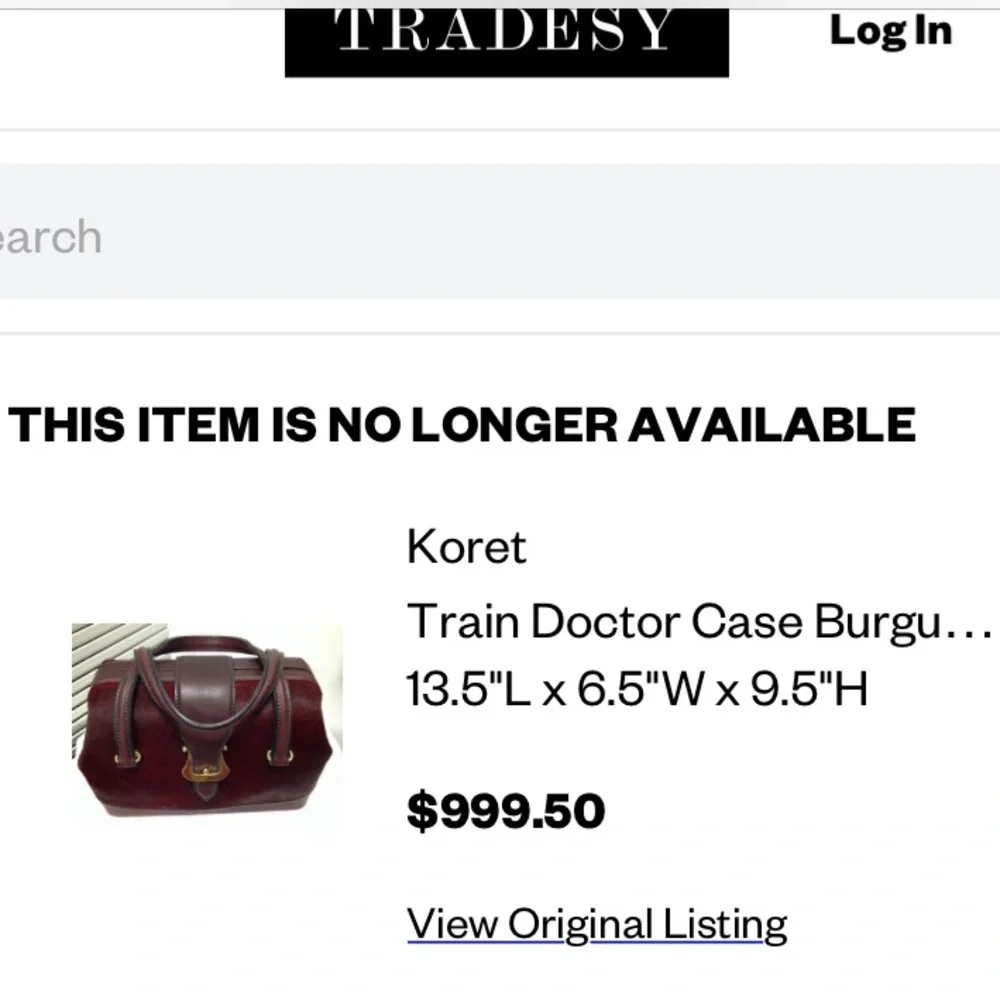 RARE KORET Lg DOCTORS SATCHEL/train case- red calf hair, leather & gold hardware
